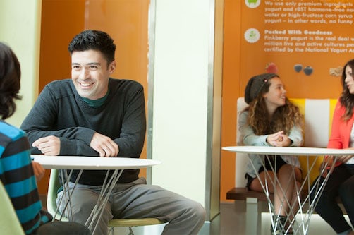 Group of people inside Pinkberry