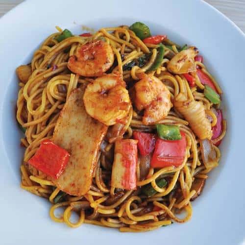 Noodles with shrimp