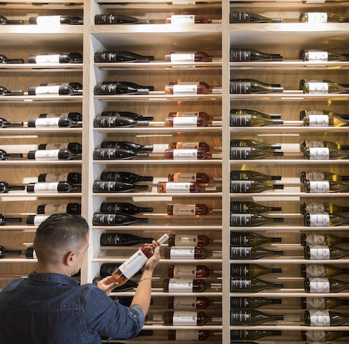 Urban Press Winery wall of wines