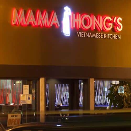 Mama Hong's neon sign
