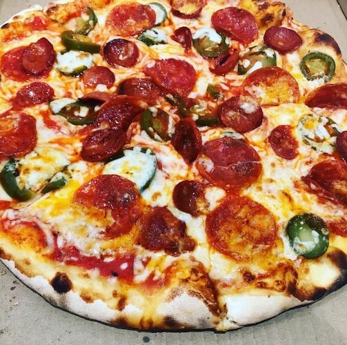 Pepperoni and jalapeno whole pizza